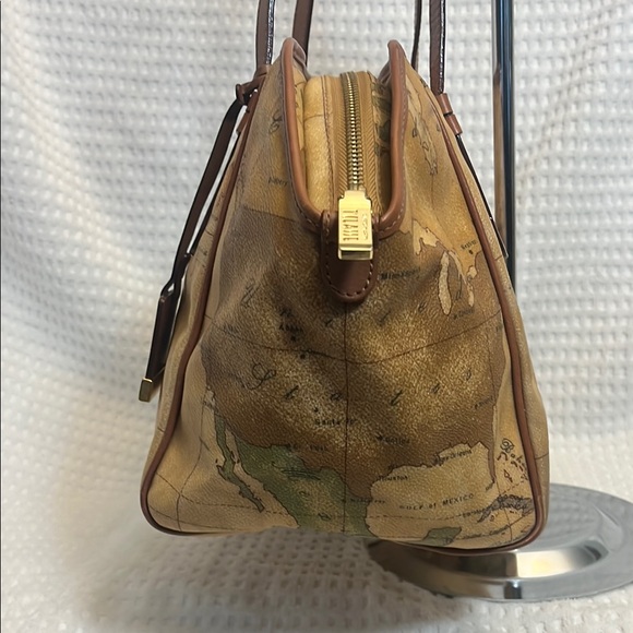 Alviero Martini Tan Map Print Women's Bag - Picture 6 of 15